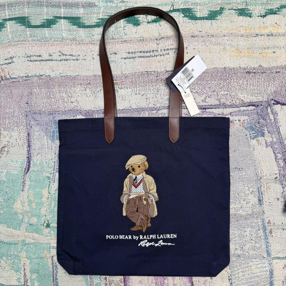 Polo Ralph Lauren Polo Bear Twill Shopper Tote Newport new with tags!
